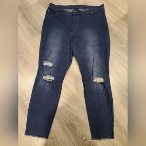 Hue Legging Jeans, Pull On, Distress, XL